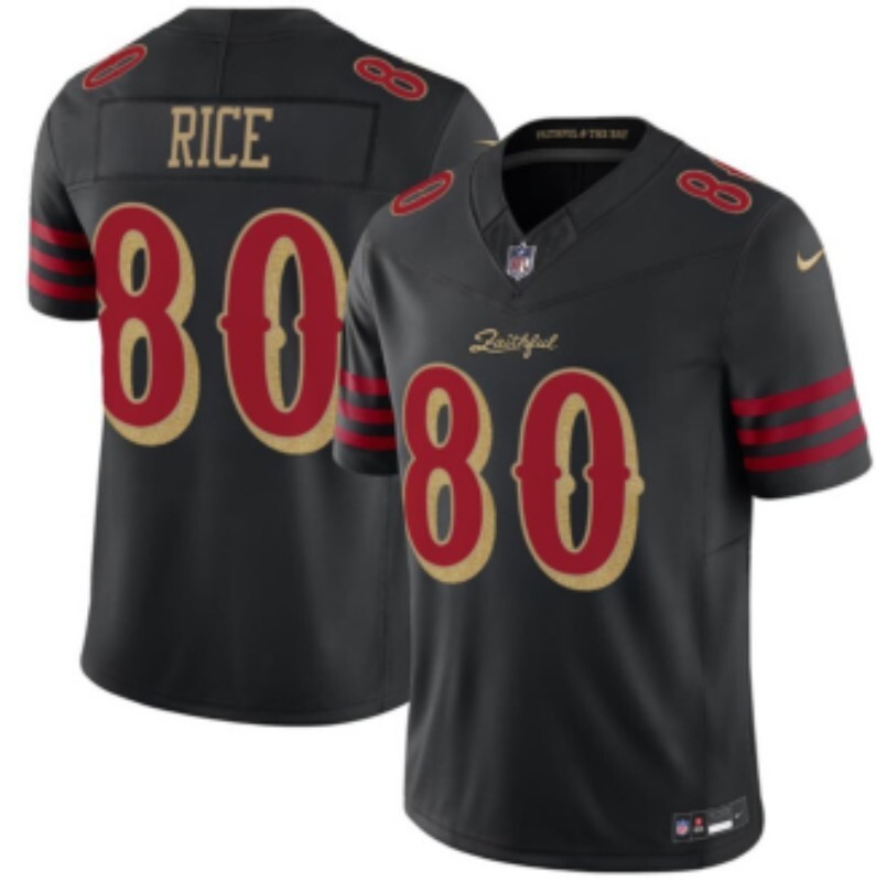 Men San Francisco 49ers #80 Rice black Limited Nike NFL 2025 Jersey 01->san francisco 49ers->NFL Jersey